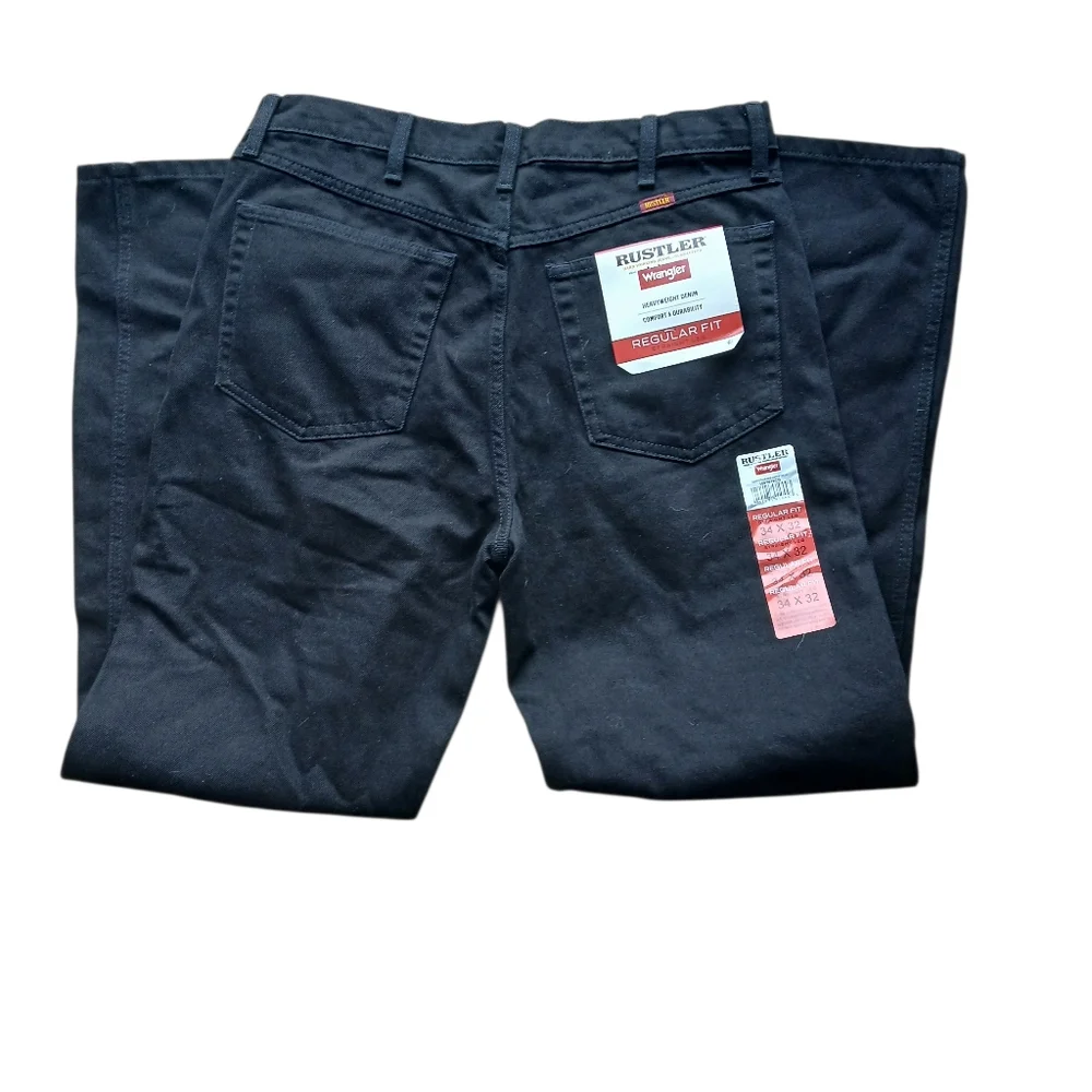 Rustler Men's Size 34×32 Dark Denim Regular Fit Jeans - Picture 7 of 7